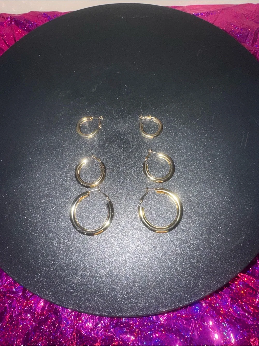 Gold tone Hoop Earring Set - Classic Women's Jewelry